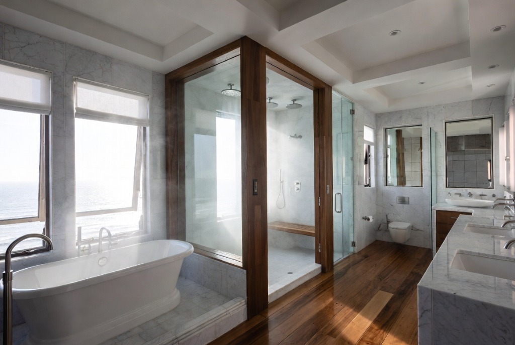 A serene, spa-like bathroom